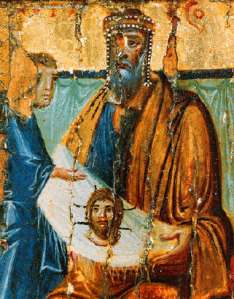 King Abgar holding the Image of Edessa