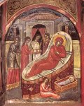 Greek Icon of the Nativity of the Theotokos