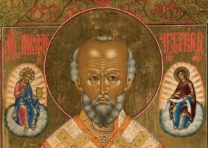 Russian Icon of St Nicholas (dated 1908)