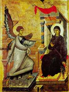 Annunciation Icon, Ohrid, 14th Century
