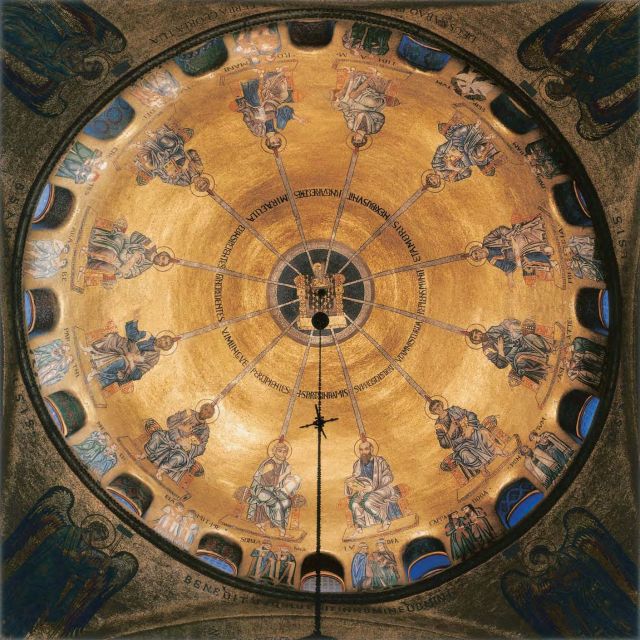 Pentecost mosaic in church dome, 12th century